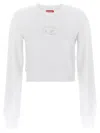 Diesel F-slimmy-od Cropped Sweatshirt In White