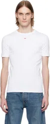 Diesel Mens  T-boxt Logo-embroidered Relaxed-fit Cotton T-shirt In White