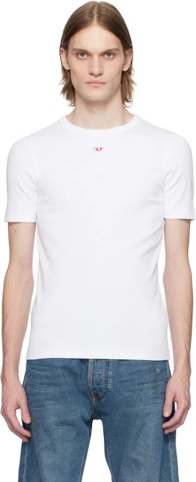 DIESEL WHITE D-RIBBER-N T-SHIRT