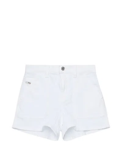 Diesel Kids' White Denim Shorts In Blue