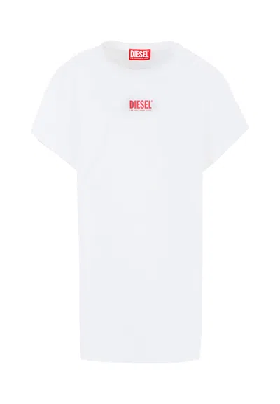 Diesel Kids' White Dress For Girl With Logo
