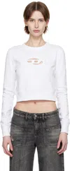 Diesel F-slimmy-od Crewneck Cropped Sweatshirt In 100