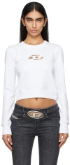 Diesel F-slimmy-od Crewneck Cropped Sweatshirt In 100