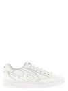 Diesel White Lace Up Sneakers In White