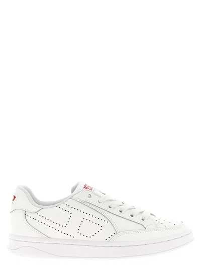Diesel White Lace Up Sneakers