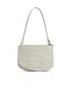 Diesel White Leather Shoulder Bag With Tone-on-tone Logo Insert In White