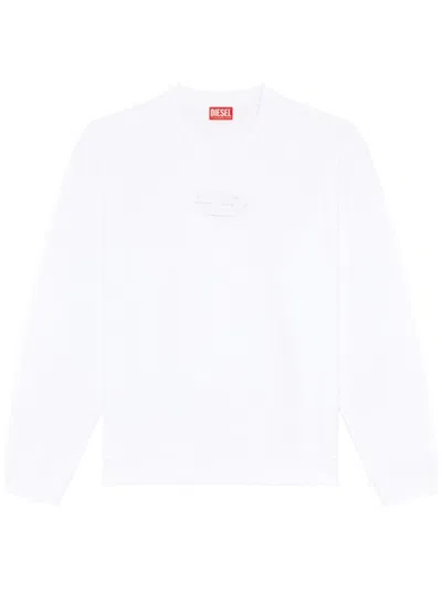 Diesel Logo Cut-out Sweatshirt In White