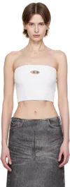 Diesel Ribbed Tube Top With Stylish Logo Plaque In 100