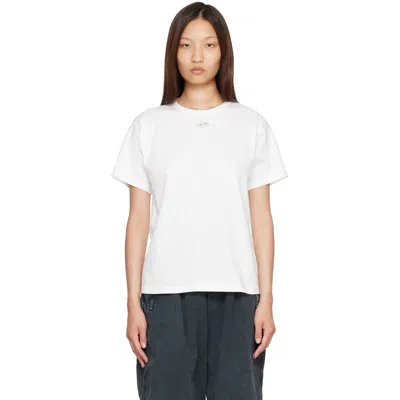 Diesel White Metallic Oval D Cotton T-shirt
