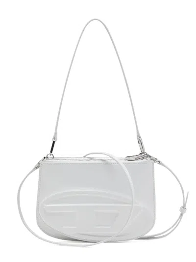 Diesel White Minimalist Double Compartment  Bag In Gray