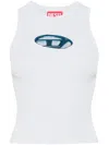 DIESEL WHITE OVAL D TANK TOP - WOMEN'S - POLYESTER/RAYON