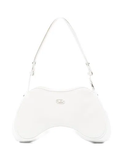 DIESEL WHITE PLAY SHOULDER BAG