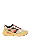 Diesel White Rubberized Rubber Sneakers In Neutral
