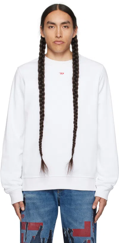 Diesel White S-ginn-d Sweatshirt In 100