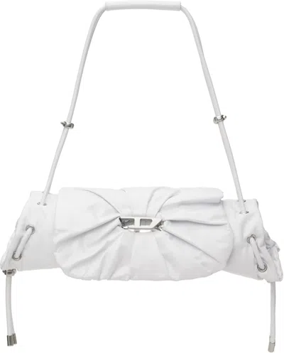 Diesel White Scrunch-d Shoulder S Bag In T1003