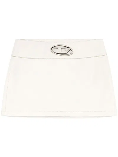 Diesel White Sheepskin Thigh-length Skirt