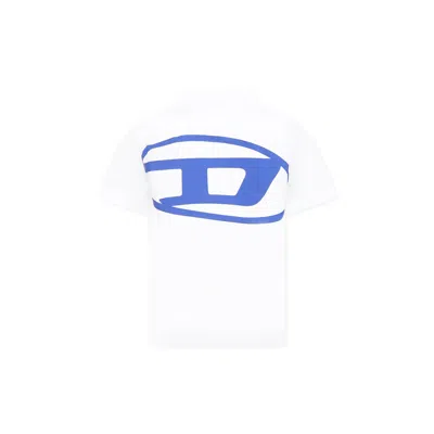 Diesel Kids' White Shirt For Boy With Blue Logo