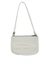 Diesel White Shoulder Bag With Embossed Logo In White