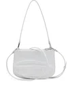 Diesel Rectangular White Handbag With Embossed Logo And Dual Compartments
