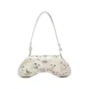 Diesel Gaming Controller-inspired White Polyurethane Handbag In White