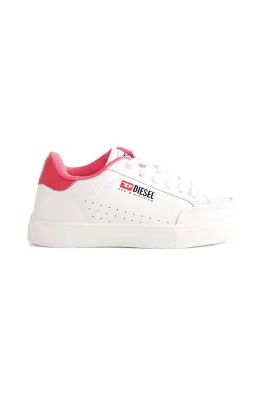 Diesel Kids' White Sneakers For Girl With Logo