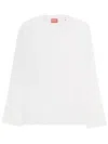 Diesel White Solid Round Neck T-shirt In White