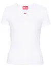 Diesel White Stretch Cotton T-shirt With Logo