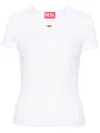 Diesel White Stretch Cotton T-shirt With Logo