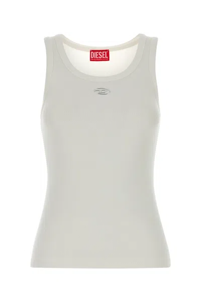 Diesel White Stretch Cotton T-ank Tank Top