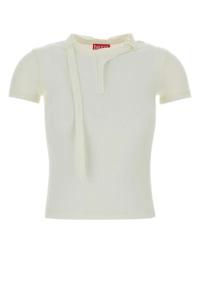 Diesel White Stretch Cotton T-iaras T-shirt