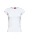 Diesel White Stretch Jersey Logo T-angie-od T-shirt In Multi