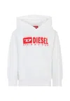 Diesel White Sweatshirt For Boy With Logo In White