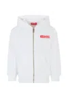 Diesel White Sweatshirt For Boy With Logo In White