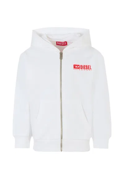 Diesel Kids' White Sweatshirt For Boy With Logo