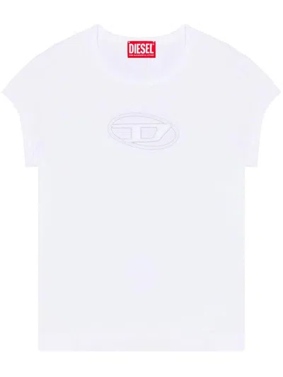 DIESEL WHITE 'T-ANGIE' T-SHIRT WITH LOGO DIESEL