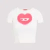Diesel White Cotton T-shirts And Polos