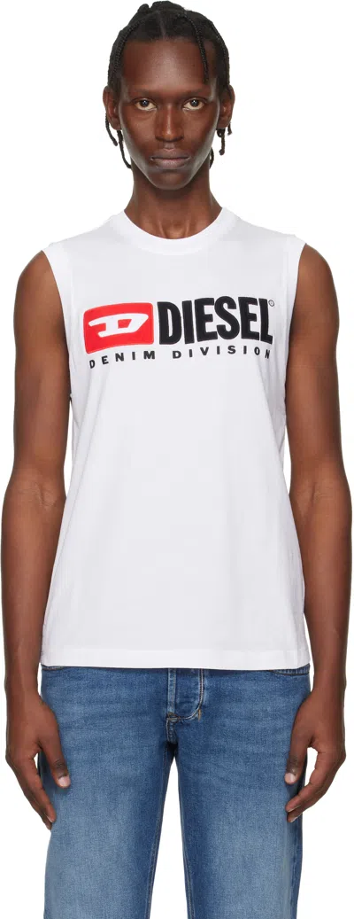 Diesel White T-isco-div Tank Top