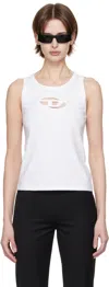 Diesel 't-lins' White Top With Oval D Logo On The Front In 100