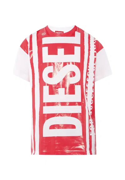 Diesel Kids' White T-shirt For Boy With Logo