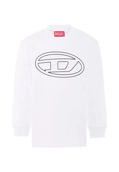 Diesel Kids' White T-shirt For Boy With Logo