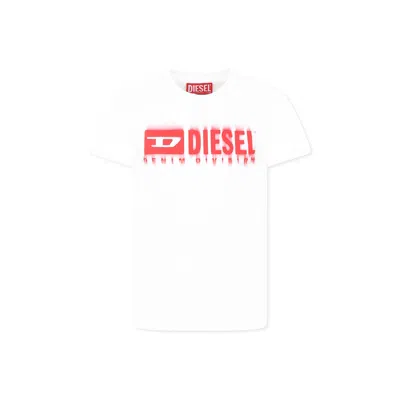 Diesel Kids' White T-shirt For Boy With Logo