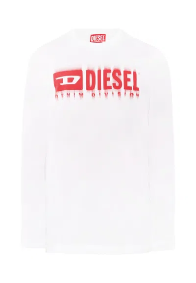 Diesel Kids' White T-shirt For Boy With Logo