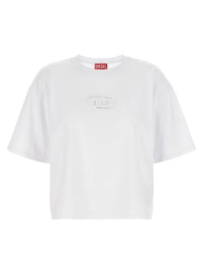 DIESEL WOMEN WHITE T-BUXT CROP TEE, S LUXURY T-SHIRTS FOR WOMEN DARVEYS