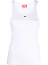 Diesel White Tank Top With Logo  In White