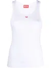 Diesel T-anky-d Ribbed Tank Top In White