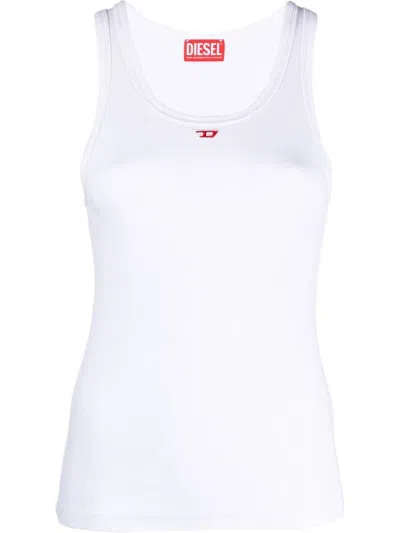 DIESEL WHITE TANK TOP WITH LOGO