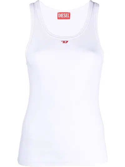 DIESEL DIESEL WHITE TANK TOP WITH LOGO