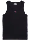 Diesel White Tank Top With Logo In Black
