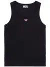 Diesel White Tank Top With Logo In Black