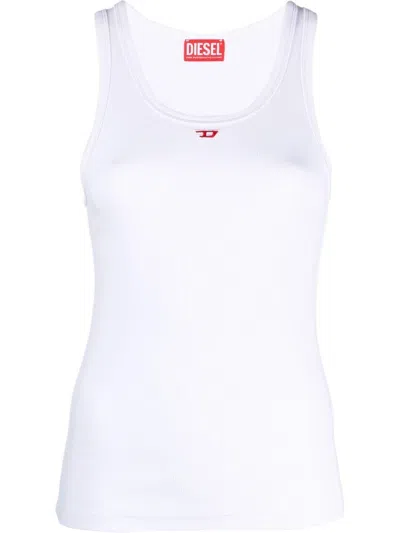 Diesel White Tank Top With Logo